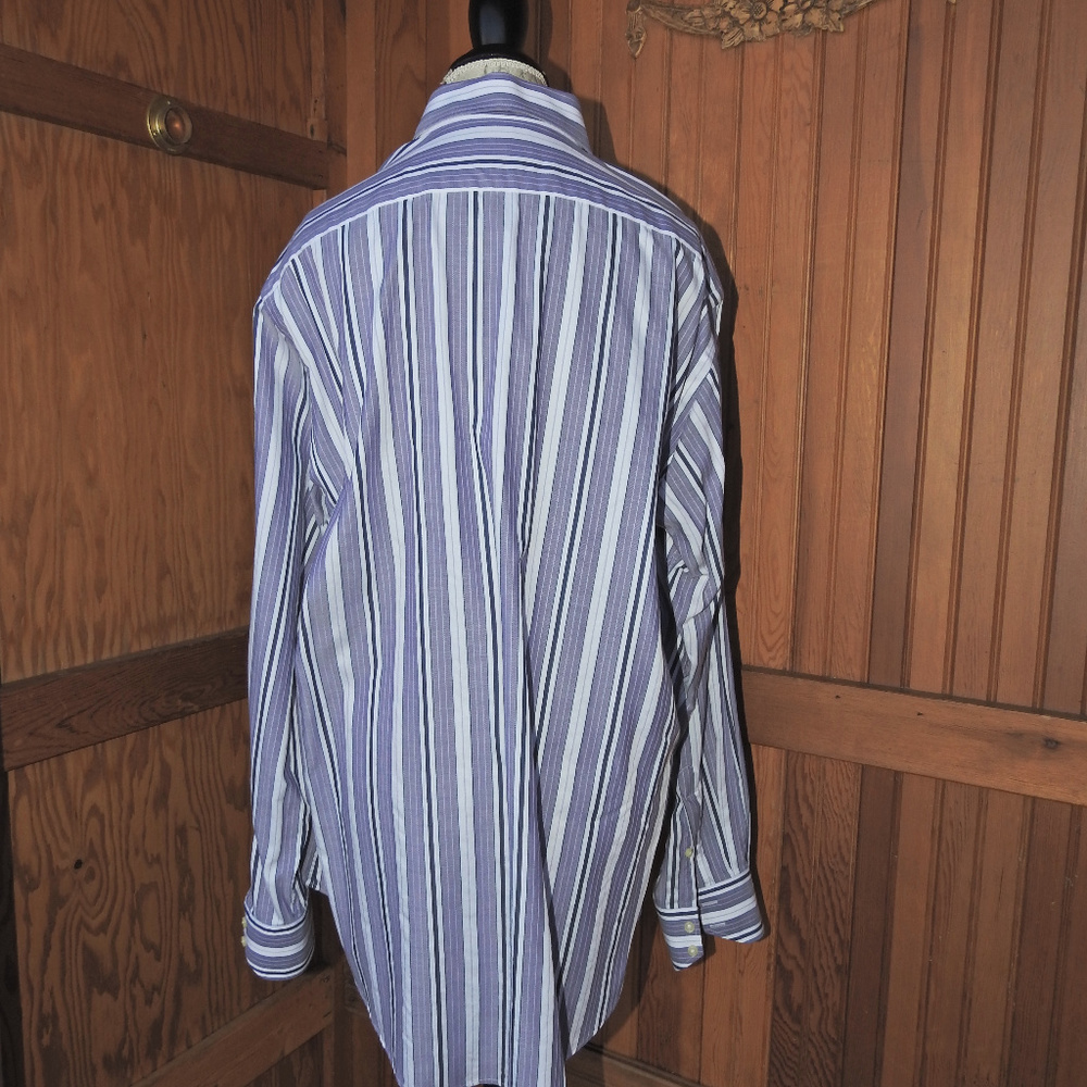 Thomas Dean Men's Purple Striped Shirt XL - Picture 4 of 5